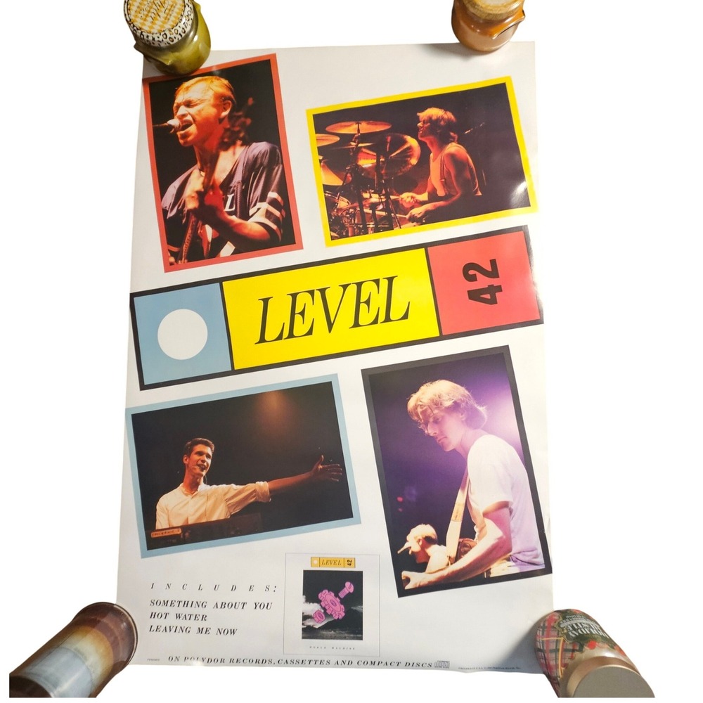 Level 42 World Machine 24x36 Promo Poster Vintage 1986 PolyGram Records Jazz Pop